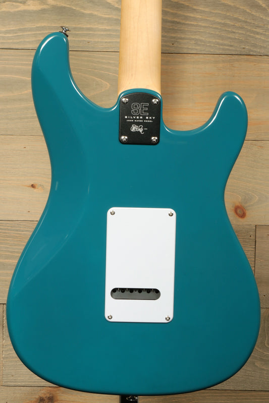 PRS SE Silver Sky Maple "Lefty" Nylon Blue