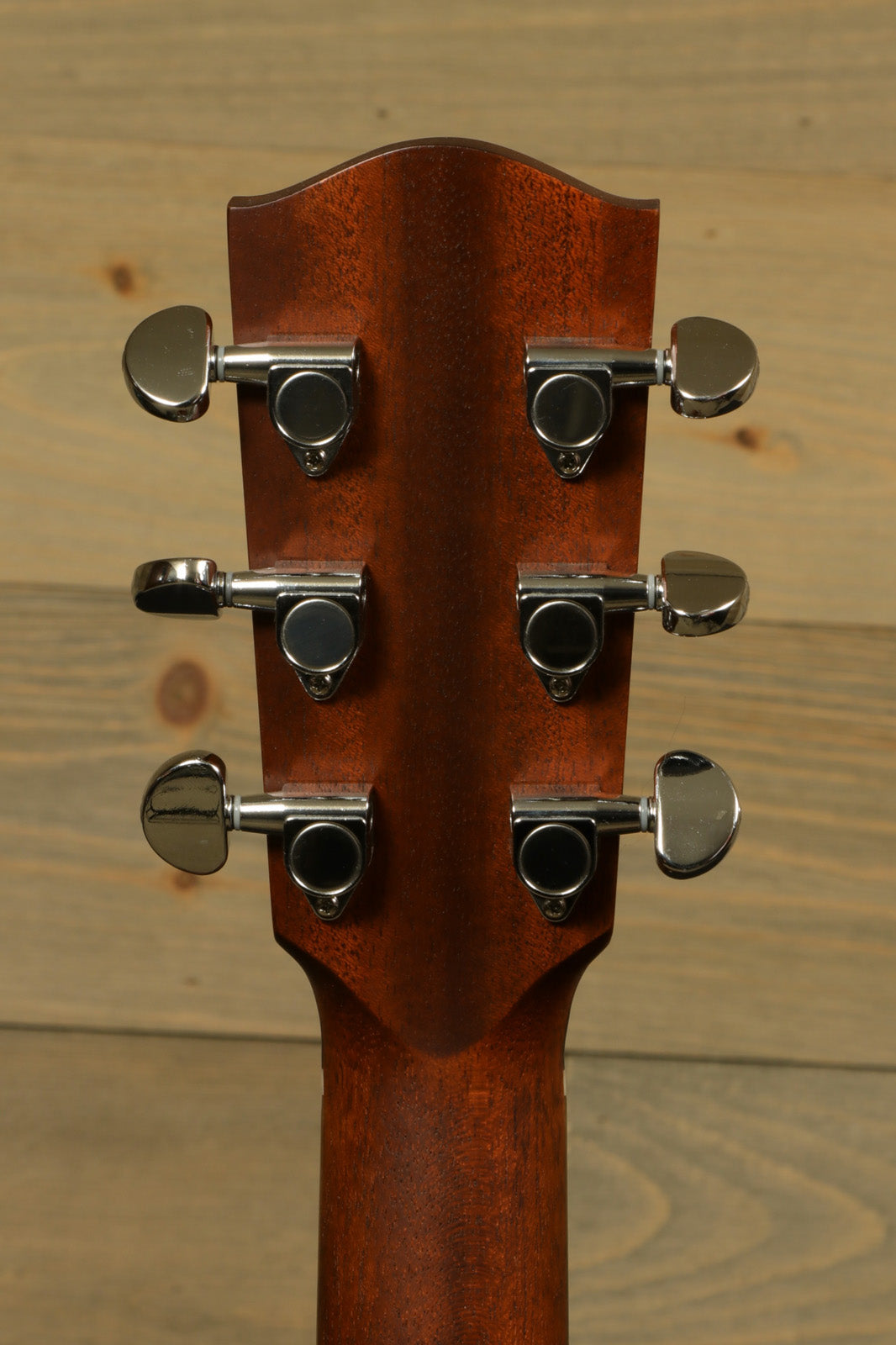 Back of Eastman PCH1-GACE-CLA Acoustic Electric Guitar with polished tuning pegs and neck