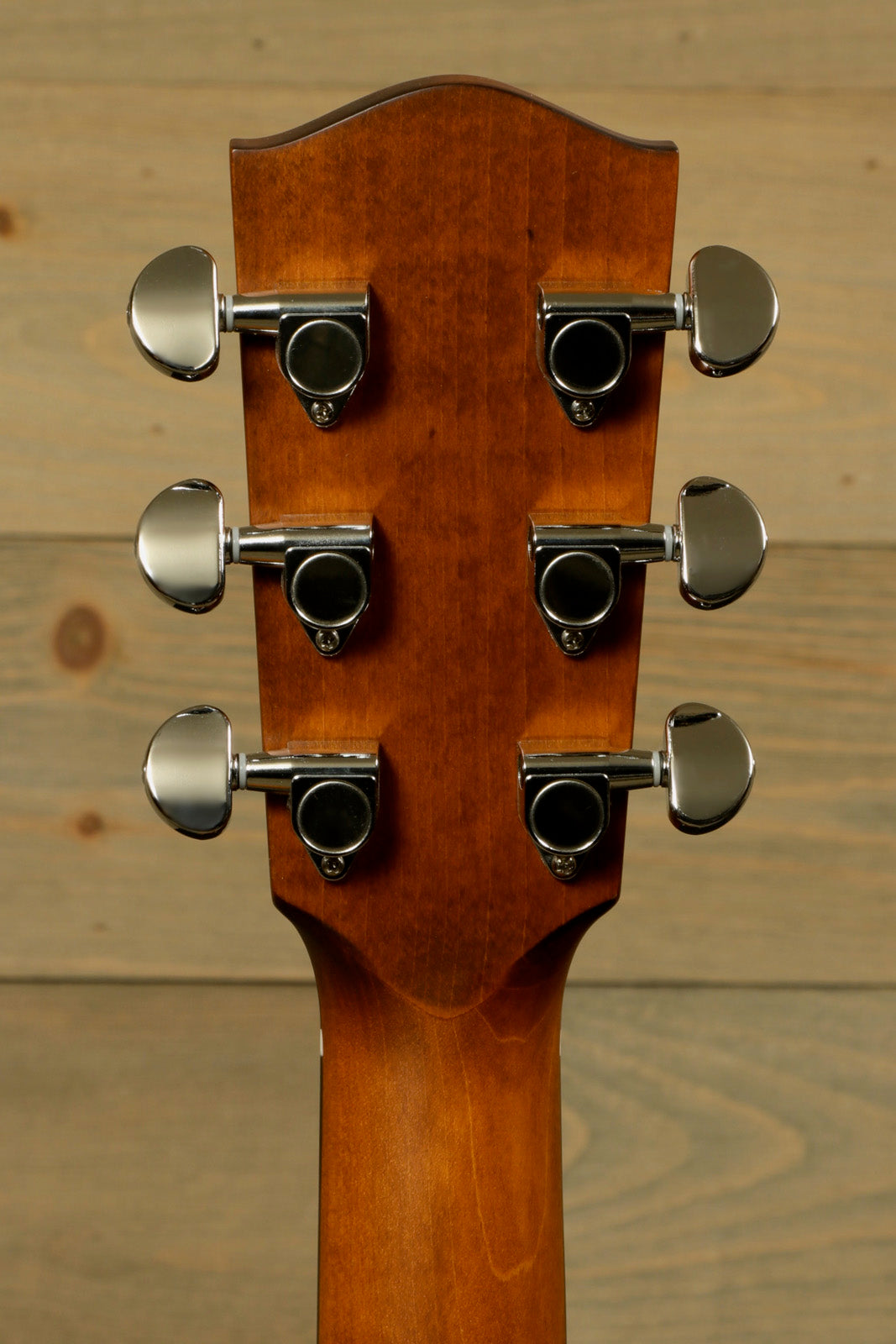 Eastman PCH3-GACE Amberburst Acoustic Guitar, detailed view of tuning pegs on the headstock