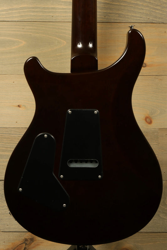 PRS USA PRS Custom 24 guitar, deep mahogany finish, back view showing electronics.