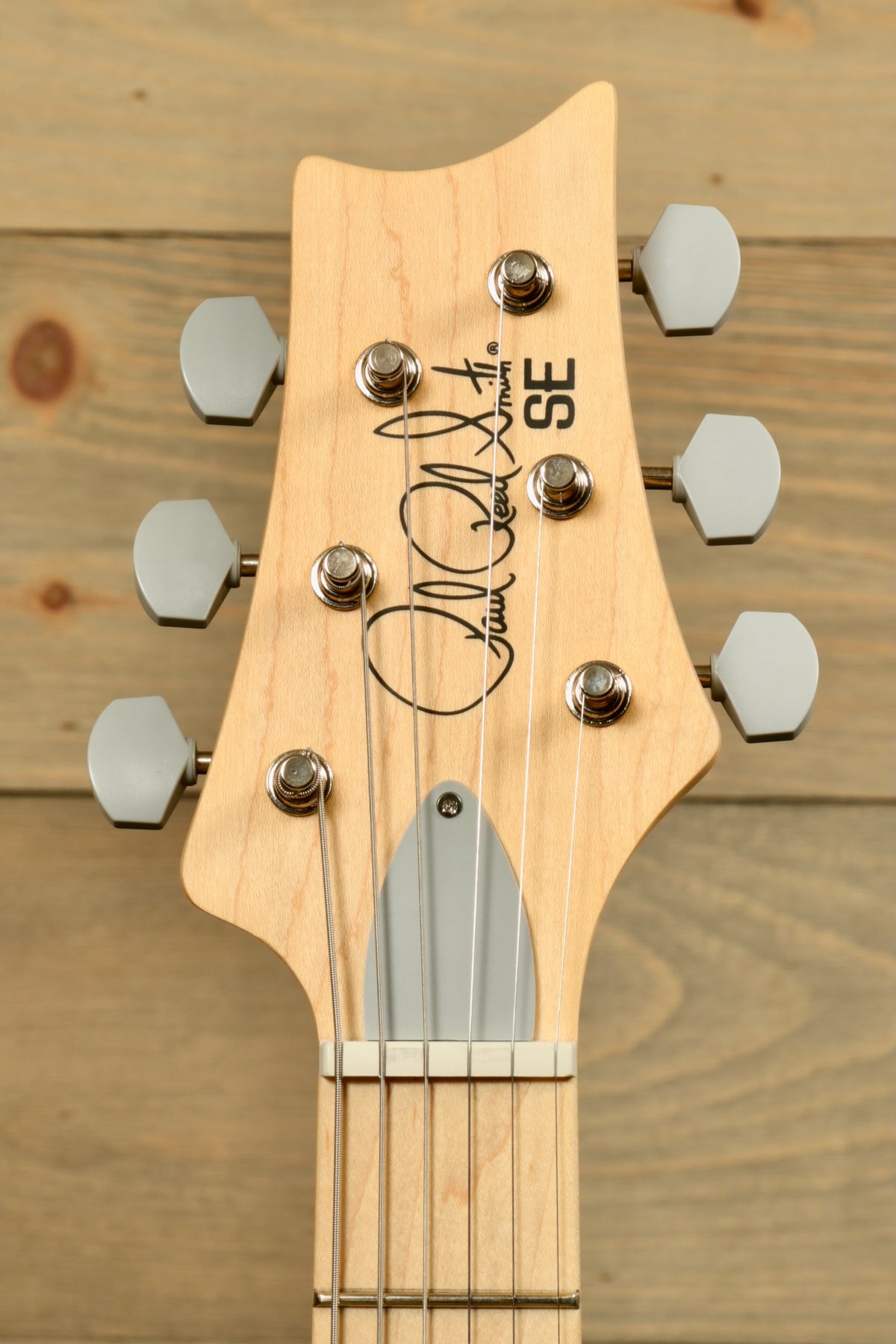 PRS SE Silver Sky - Nylon Blue Electric Guitar, headstock view with tuning pegs