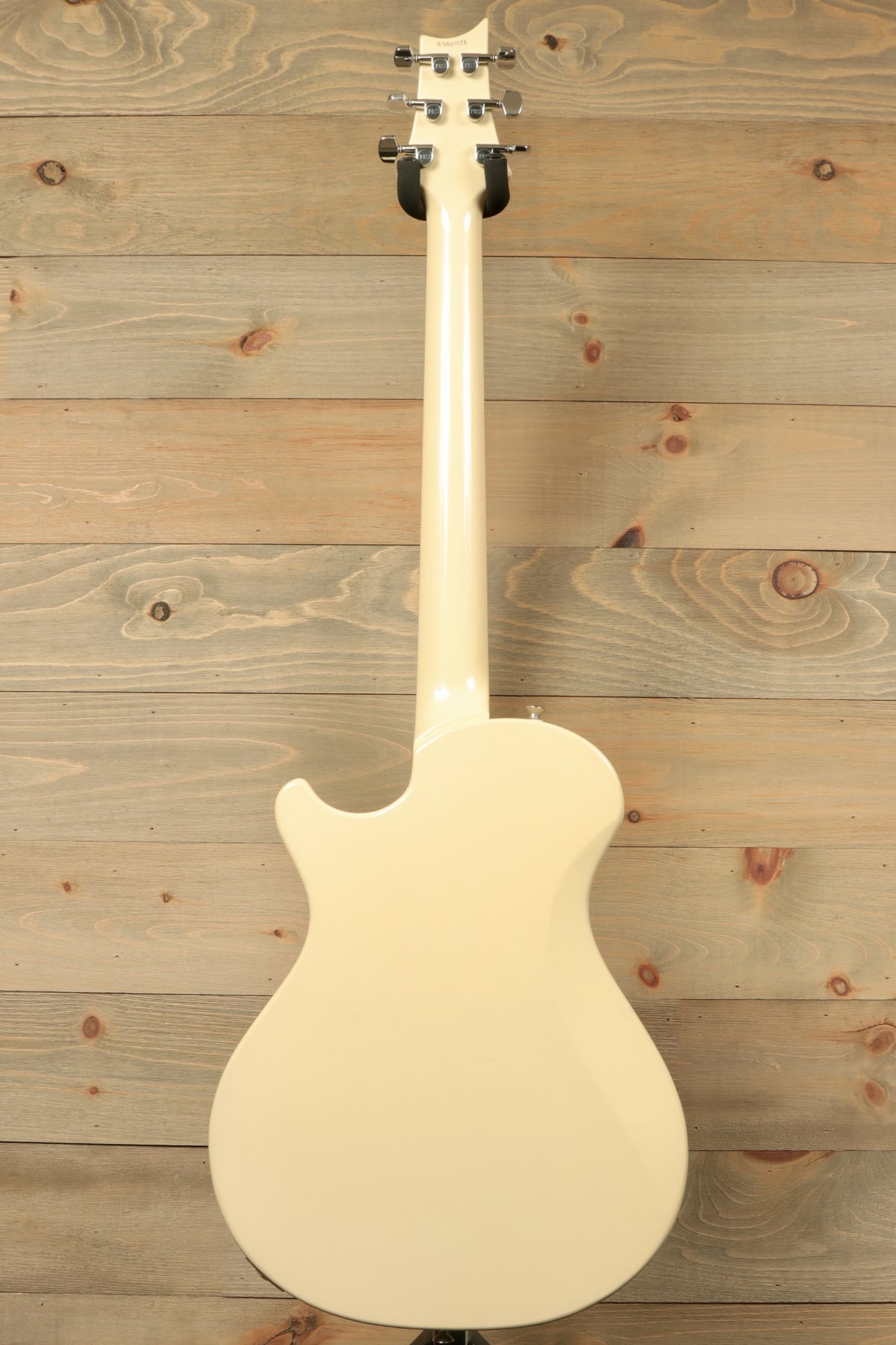 PRS Starla S2 in cream, back view showcasing smooth finish and elegant design