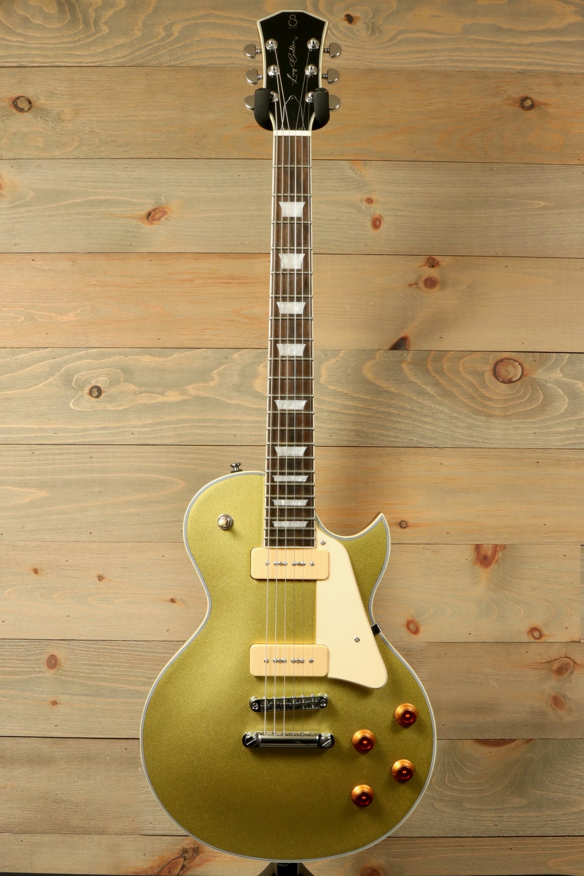 Sire Electric Guitar Goldtop, stunning gold finish with white pickups, front view