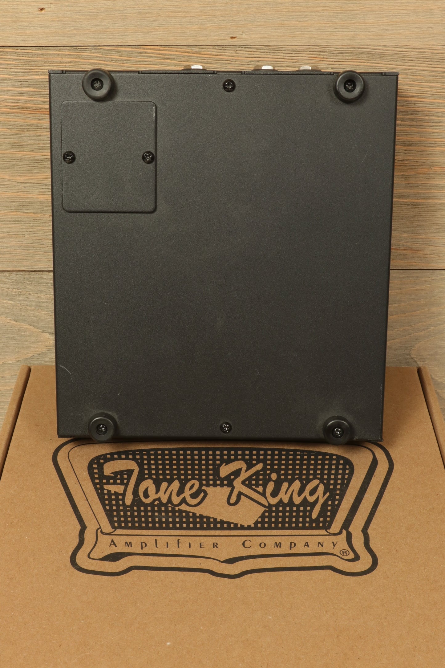 Tone King Ironman II Mini 30-Watt Power Attenuator in Black, rear view on branded box, excellent condition