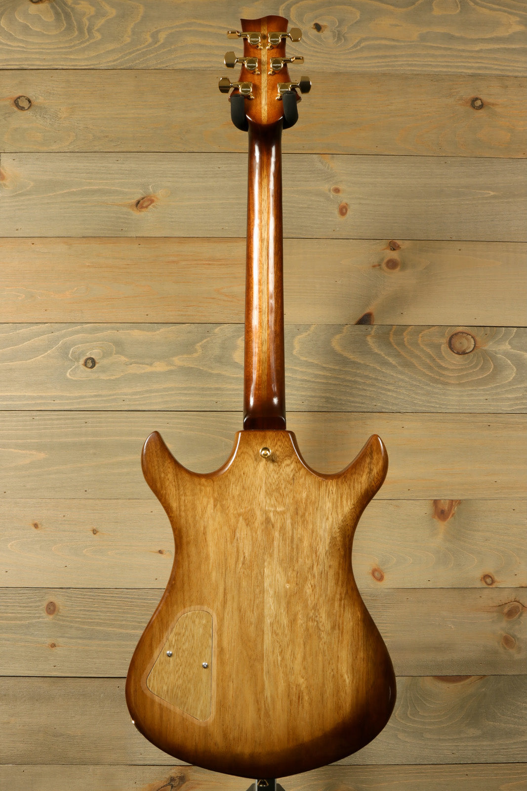 Weller Marquee PROTOTYPE guitar back view showcasing natural wood finish and elegant contours