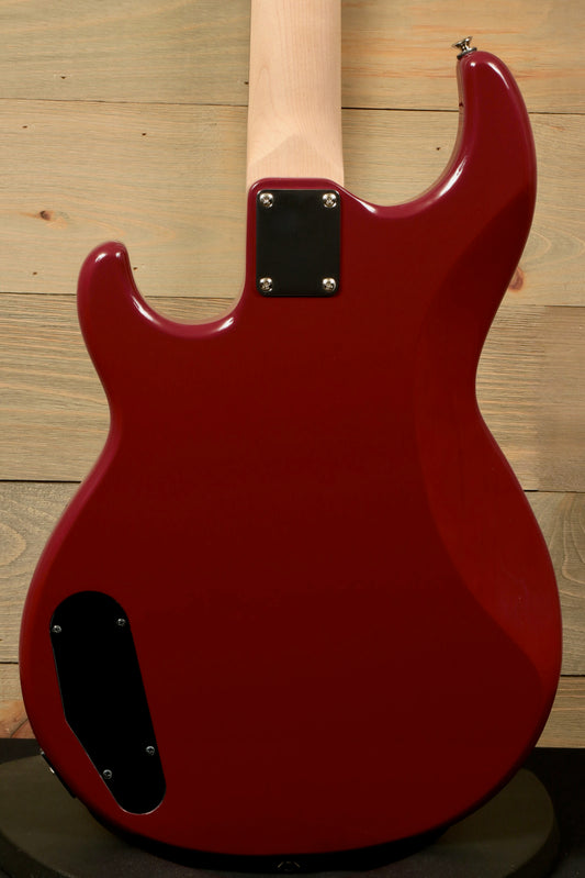Yamaha BB234 4-String Electric Bass Guitar Raspberry Red, back view showcasing smooth finish