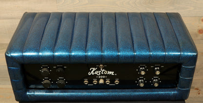 Kustom 200 Head and 2x15 Cab in cool Blue Sparkle Vinyl (USED)