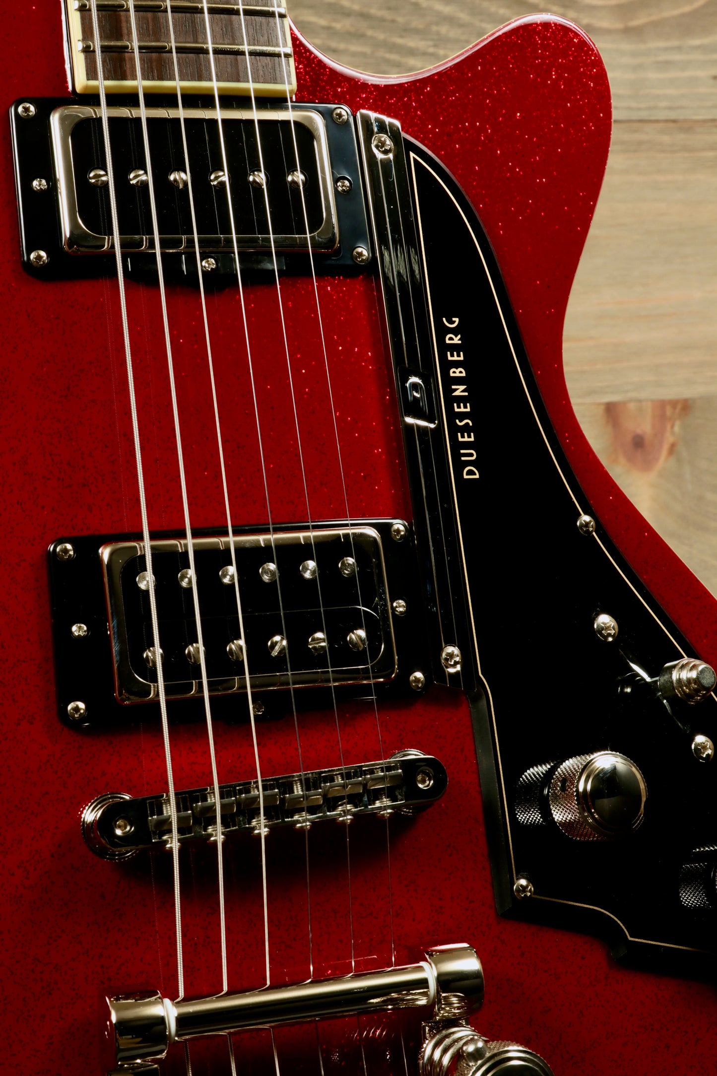 Duesenberg Starplayer TV Red Sparkle Semi-Hollow Electric Guitar with Unique Arched Top & Dual Pickups