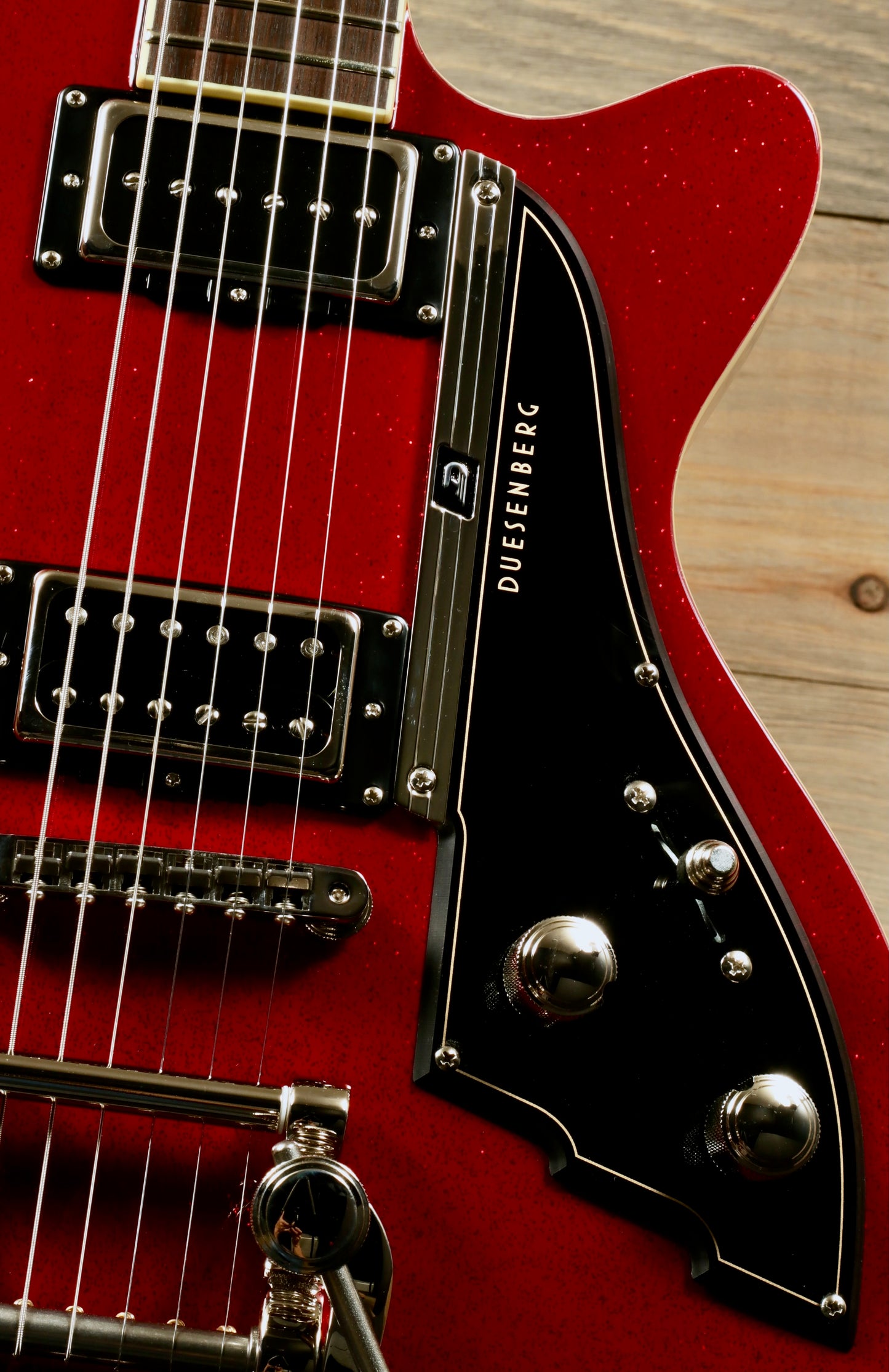 Duesenberg Starplayer TV Red Sparkle Semi-Hollow Electric Guitar with Unique Arched Top & Dual Pickups