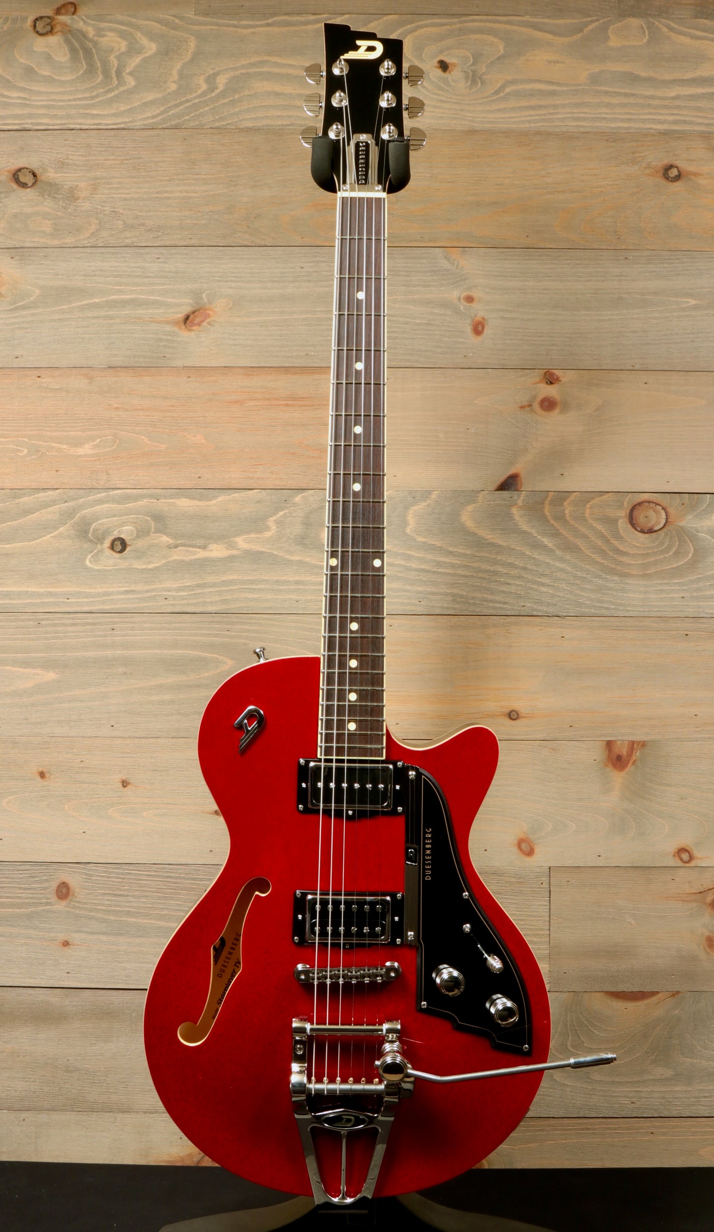 Duesenberg Starplayer TV Red Sparkle Semi-Hollow Electric Guitar with Unique Arched Top & Dual Pickups