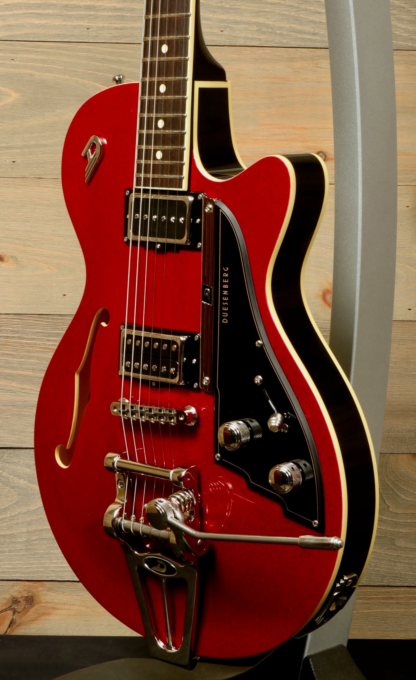 Duesenberg Starplayer TV Red Sparkle Semi-Hollow Electric Guitar with Unique Arched Top & Dual Pickups