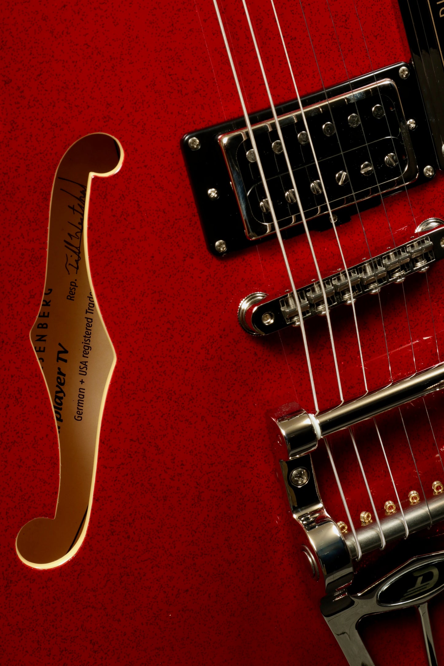 Duesenberg Starplayer TV Red Sparkle Semi-Hollow Electric Guitar with Unique Arched Top & Dual Pickups