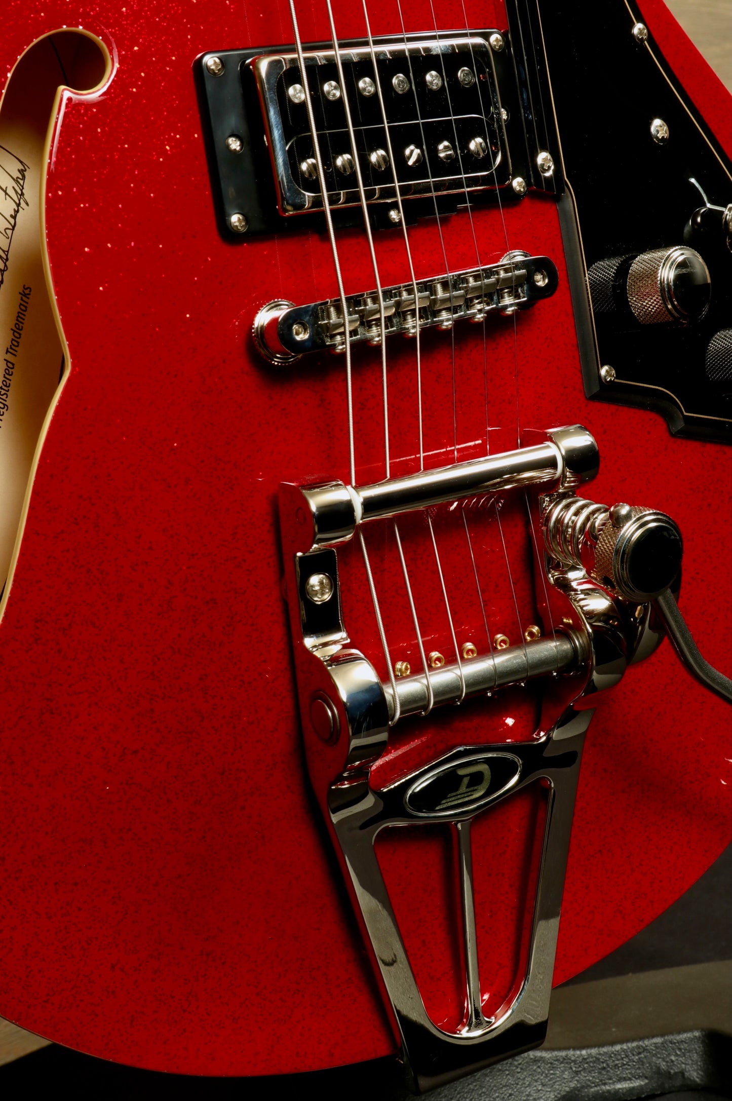 Duesenberg Starplayer TV Red Sparkle Semi-Hollow Electric Guitar with Unique Arched Top & Dual Pickups