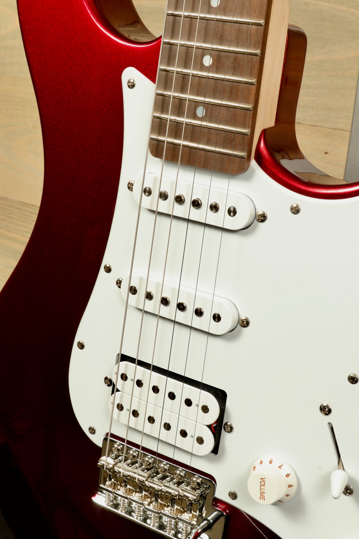Yamaha PAC012 Pacifica Electric Guitar in red finish, front view showing the body and pickups