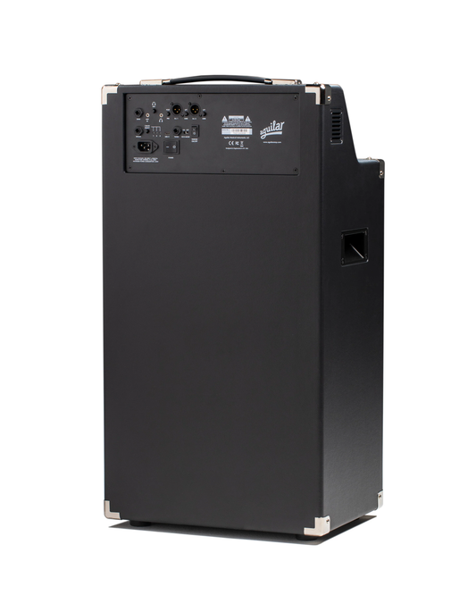 Aguilar Bass Combo black amplifier, rear view with control panel and inputs