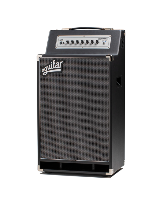 Aguilar Bass Combo amplifier in black, front view with control knobs and grill