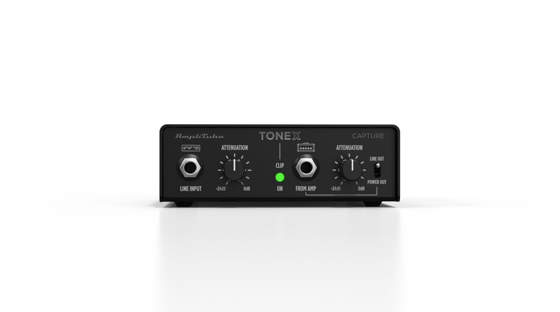 IK Multimedia Demo Model Tonex Capture in black, front view with controls and indicators