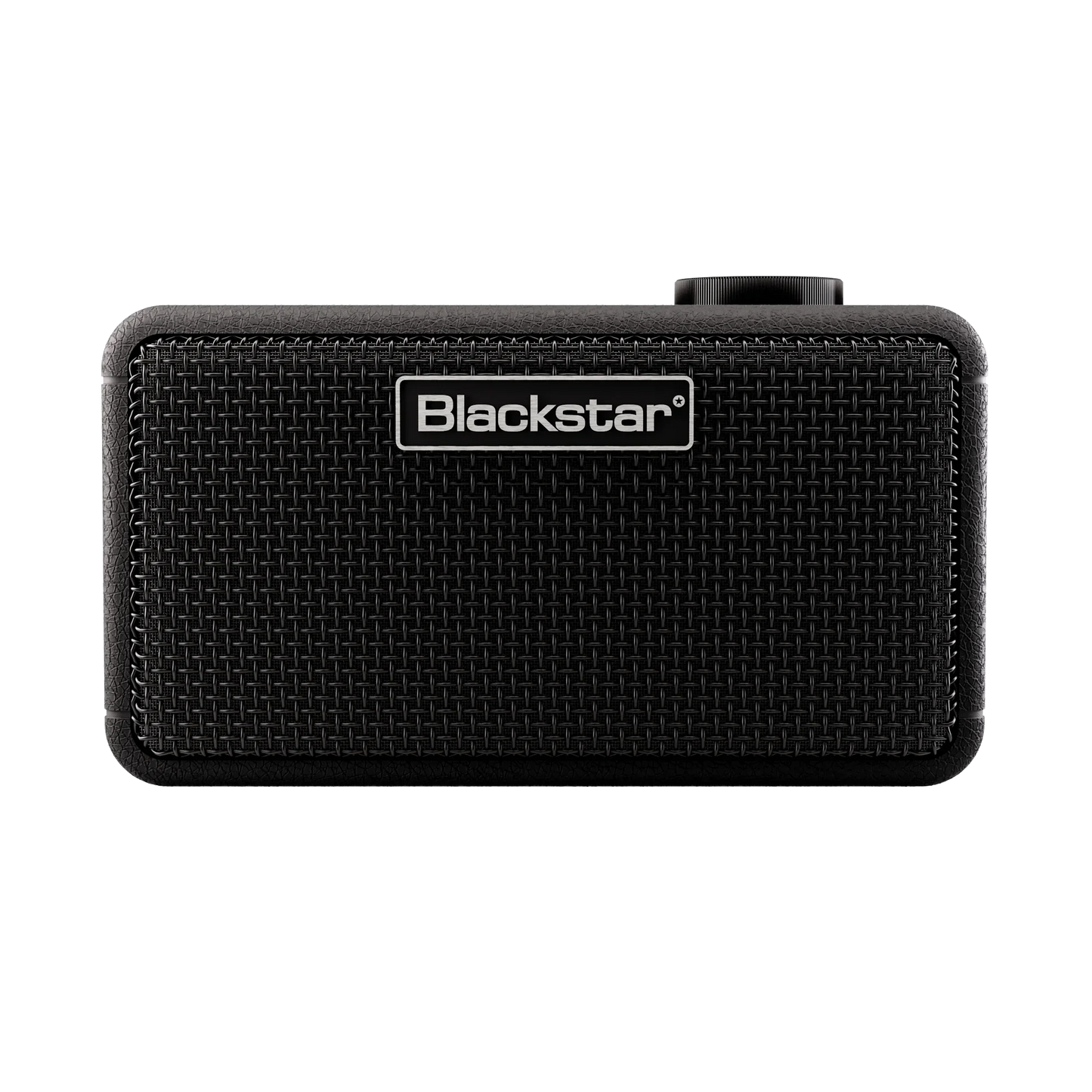 Blackstar Mini Smart Desktop Guitar Amplifier in black, front view showcasing the sleek design