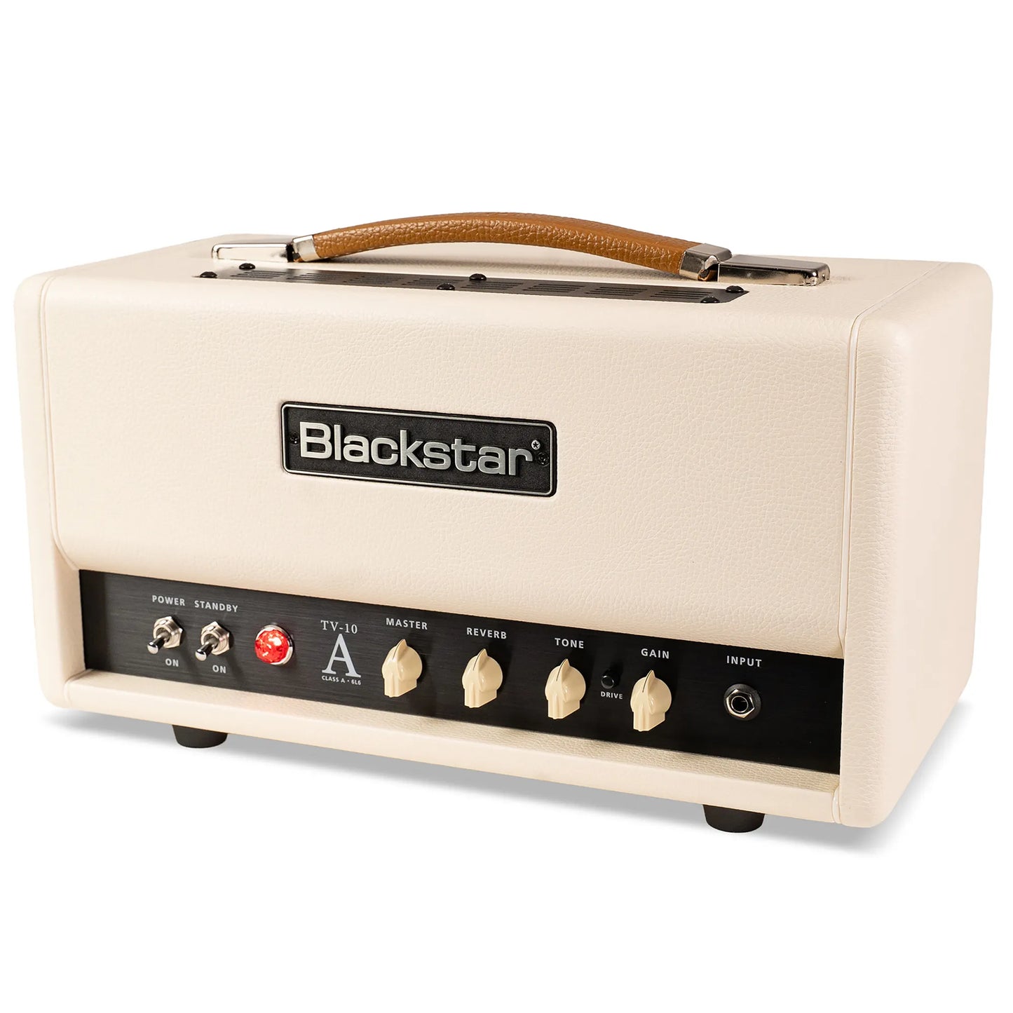Blackstar TV10A Head Electric Guitar Amplifier in Cream with Control Knobs for Tone and Gain