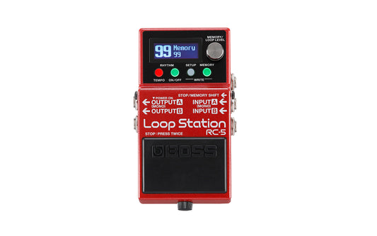 BOSS RC-5 Loop Station pedal with intuitive controls and LED display for musicians and performers