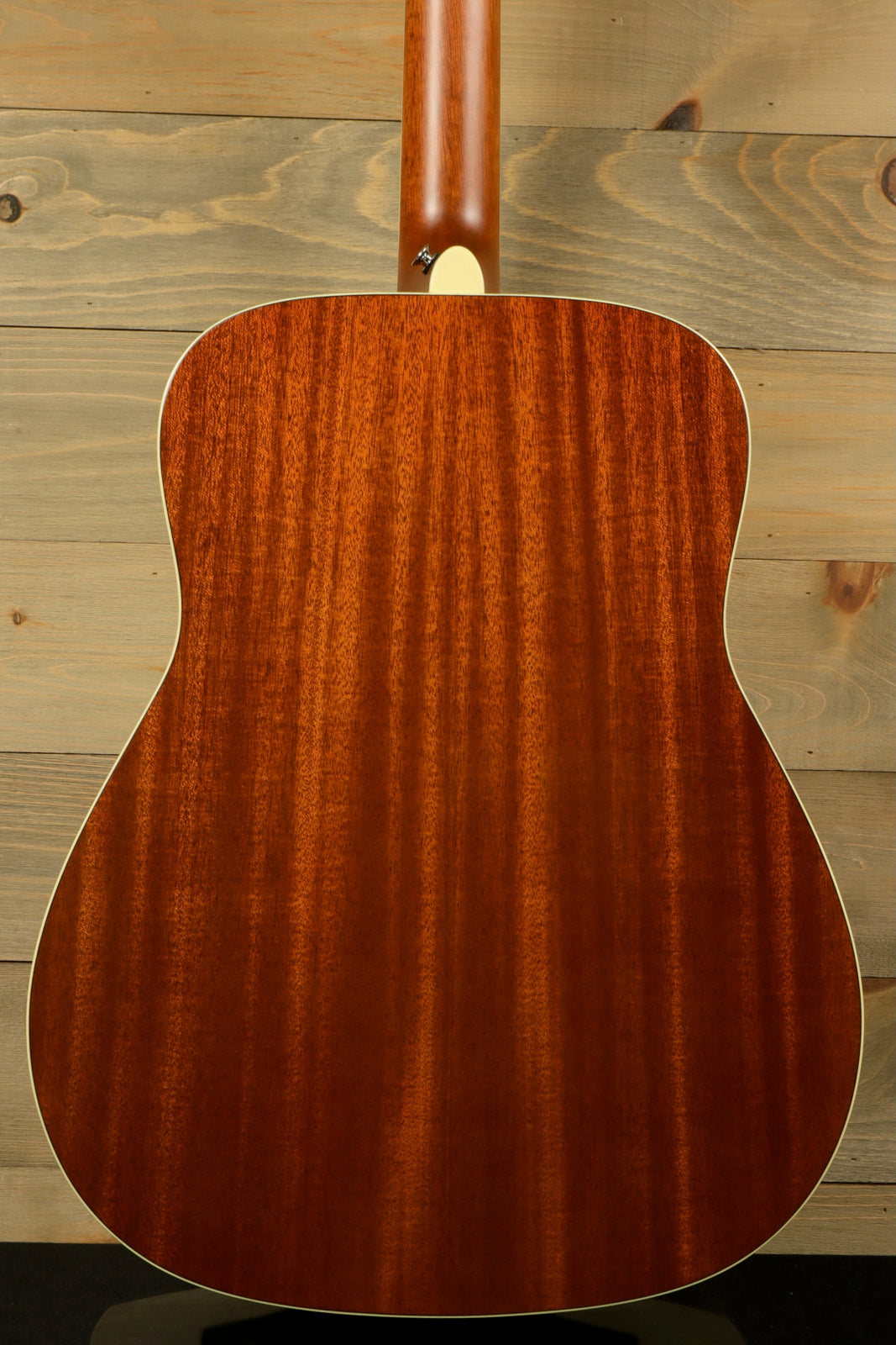 Yamaha acoustic guitar acoustic guitar, natural wood finish, back view with sleek grain pattern