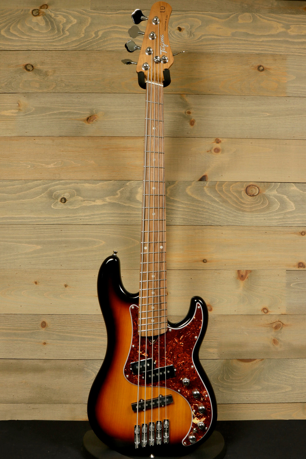 Tagima Bass Guitar 5 String in Sunburst Finish, Front View with Maple Neck
