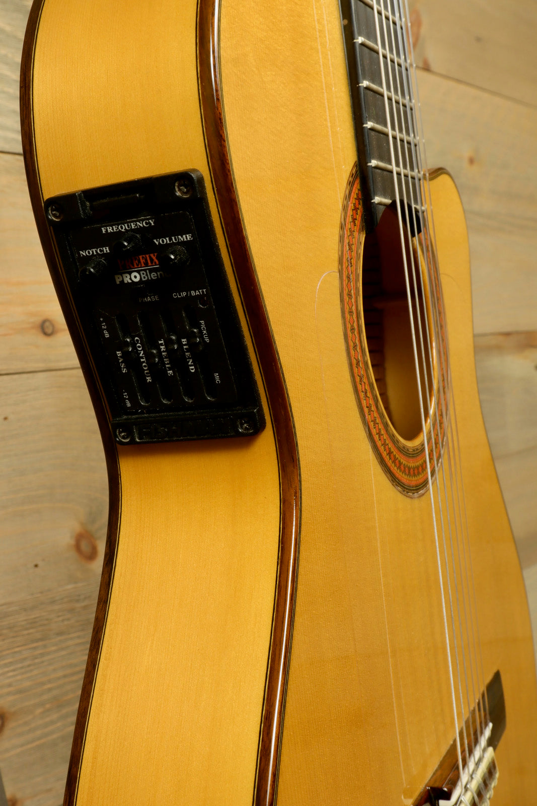 Córdoba España Gipsy Kings Studio Flamenco Acoustic-Electric – USED w/ Hardshell Case, side view showcasing pickup