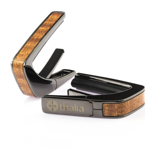 Thalia Black Chrome Finish Capo w/Sapele Inlay