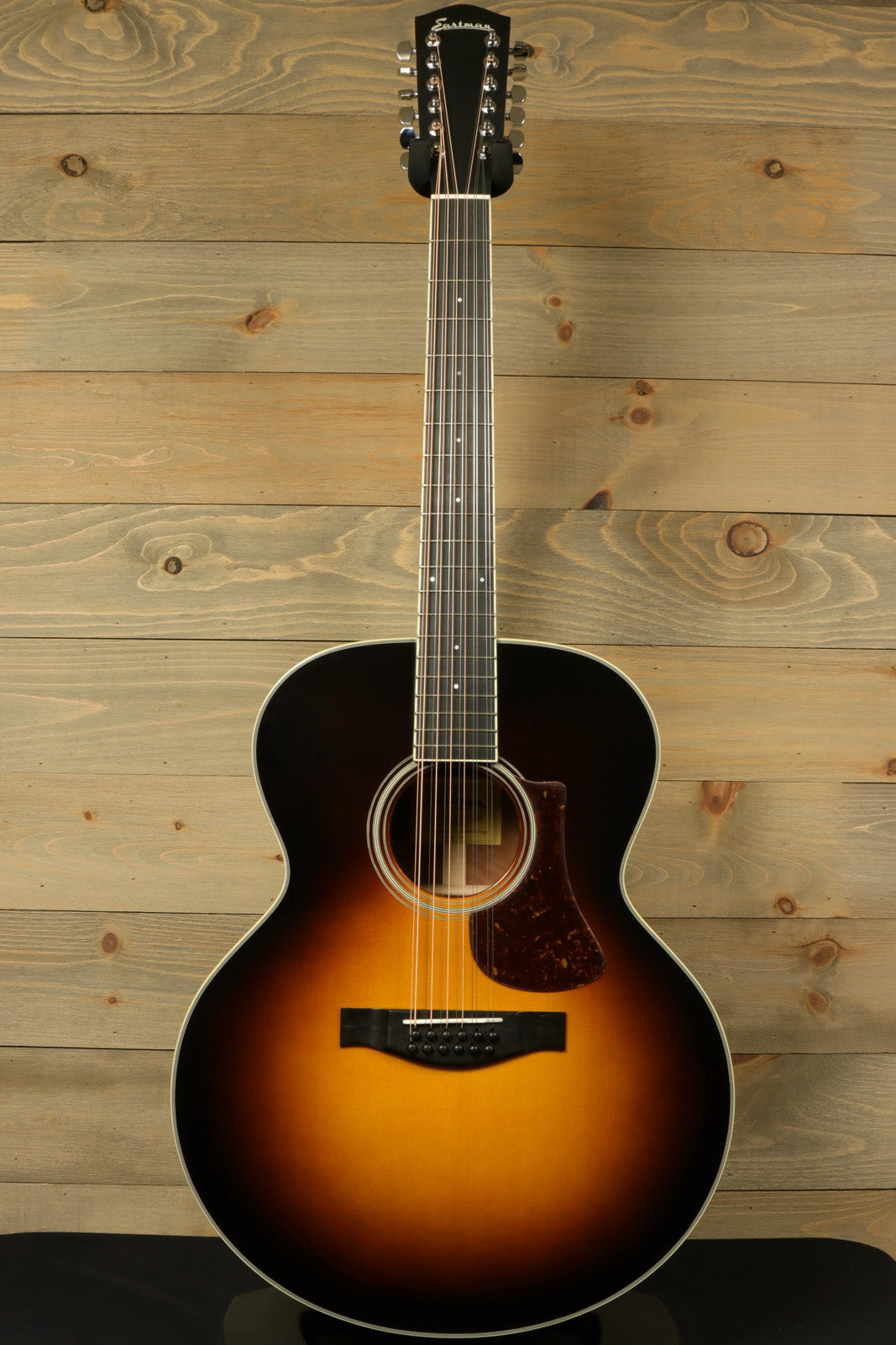 Eastman AC330E-12-SB 12-string acoustic guitar with a sunburst finish and traditional design