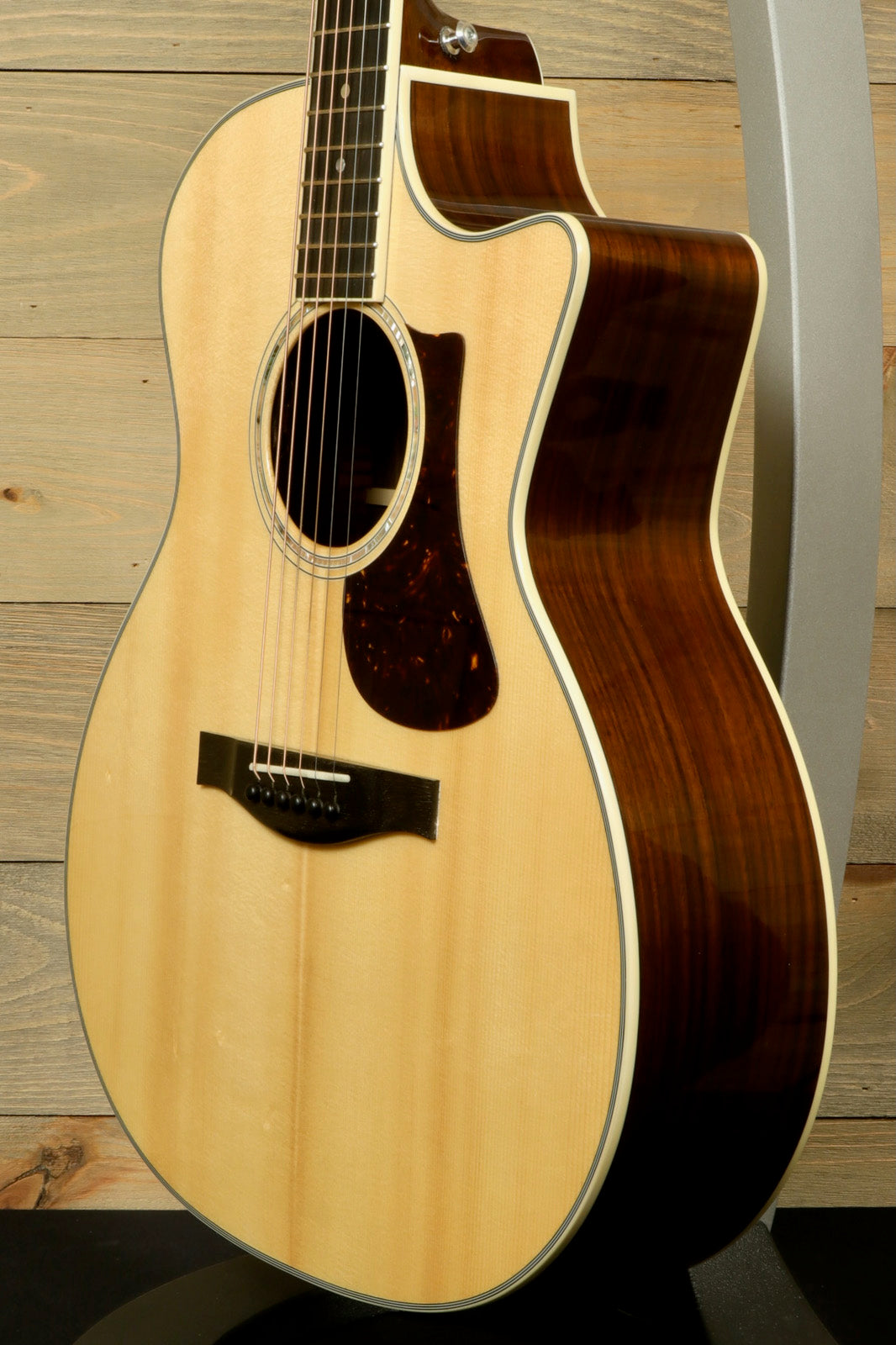 Eastman AC422CE Grand Auditorium Cutaway Acoustic Electric Guitar with elegant wood grain finish