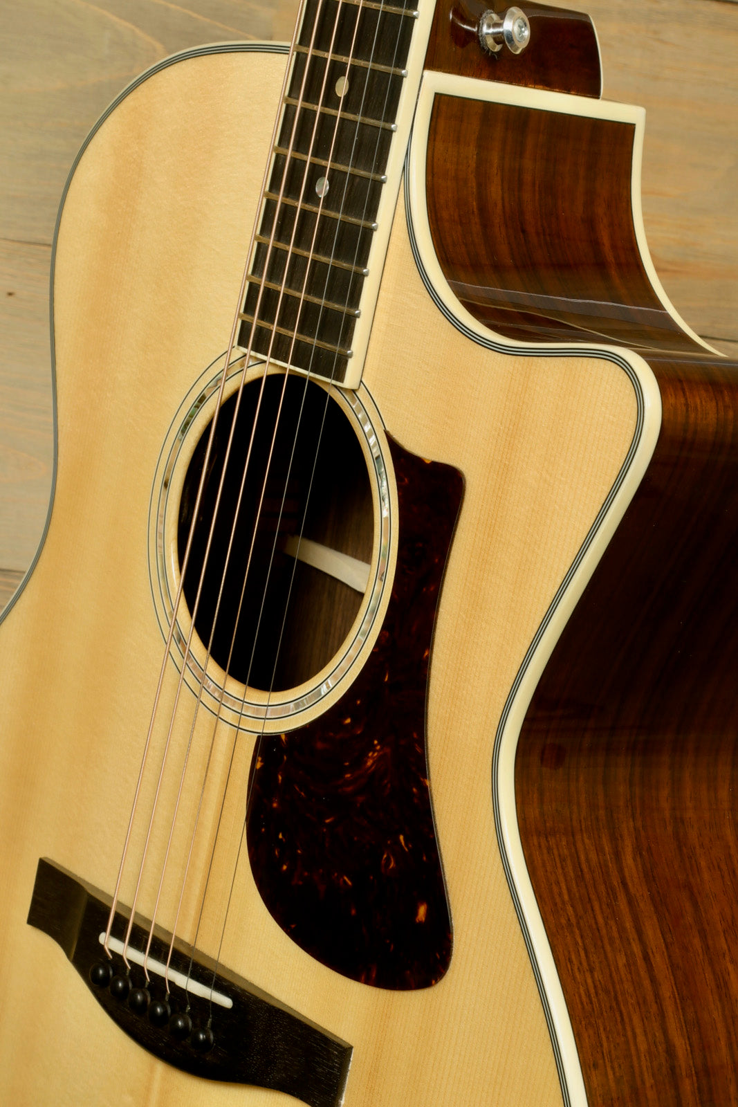 Eastman AC422CE Grand Auditorium Cutaway Acoustic Electric Guitar with Natural Finish and Rosewood Back