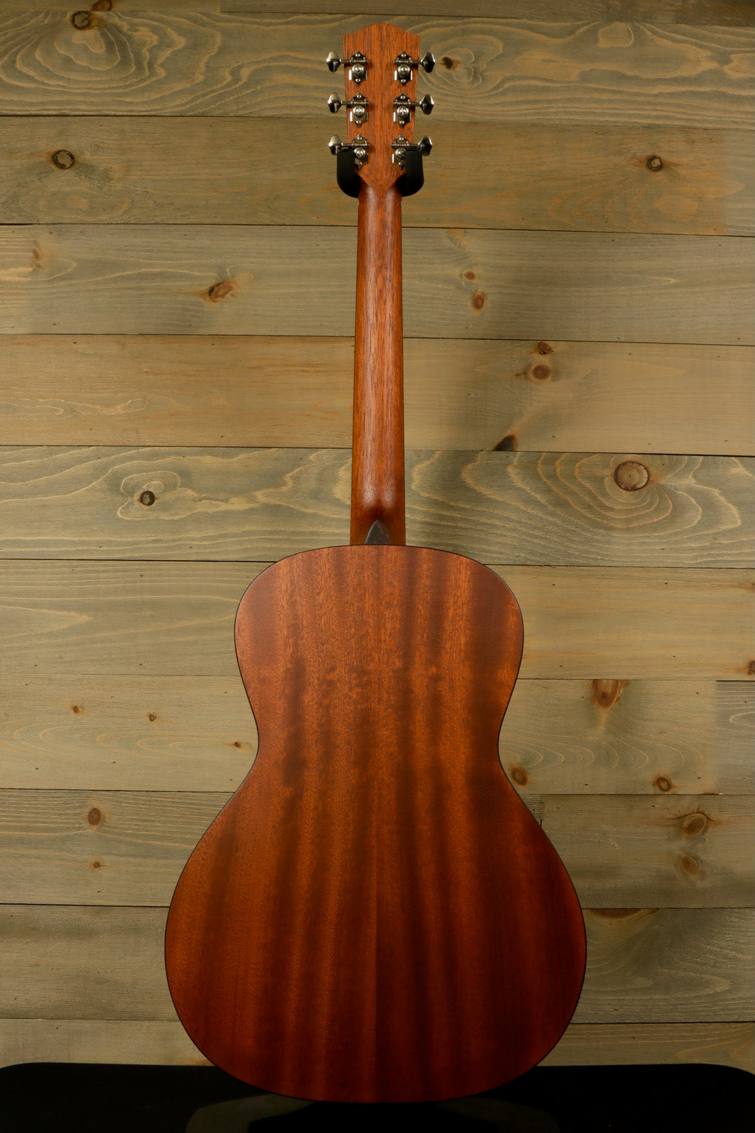 Back view of Eastman E10OOSS/v Classic Acoustic with Aged Look and Played In Feel showcasing beautiful wood grain