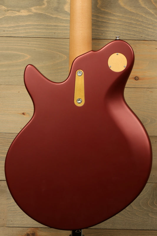 Eastman Fullertone Offset '62 with Vintage Red Finish, back view showcasing smooth contours