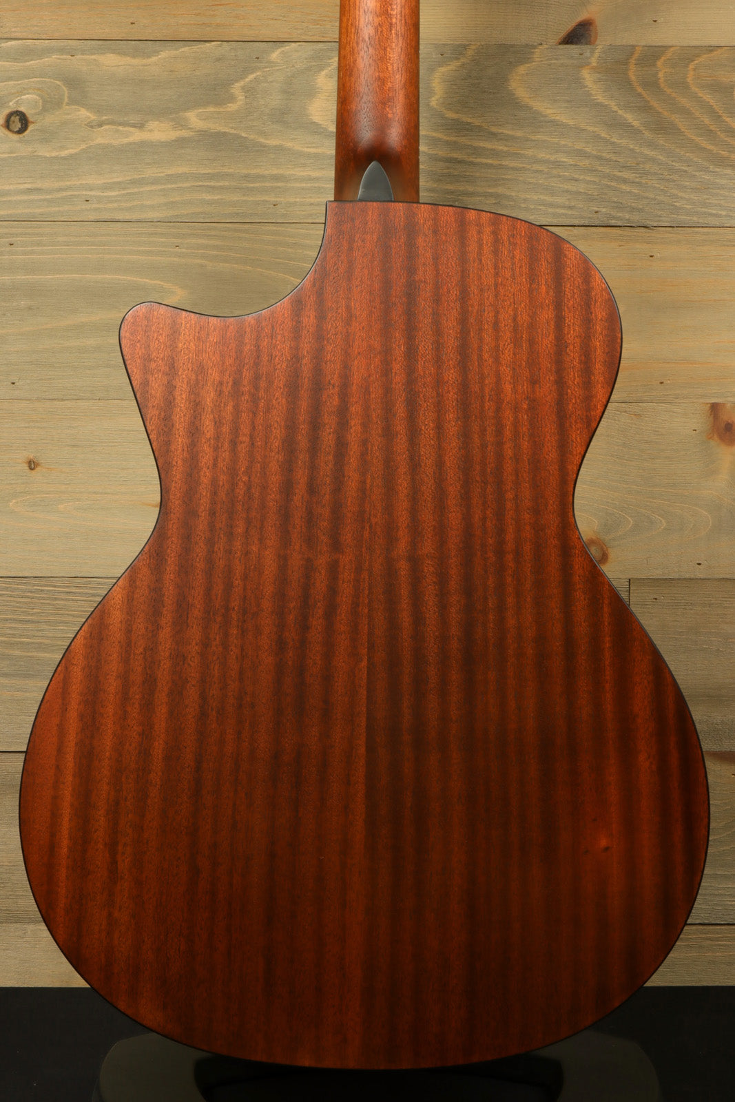 Back view of Eastman PCH1-GACE-CLA Acoustic Electric Guitar showcasing rich wood grain patterns