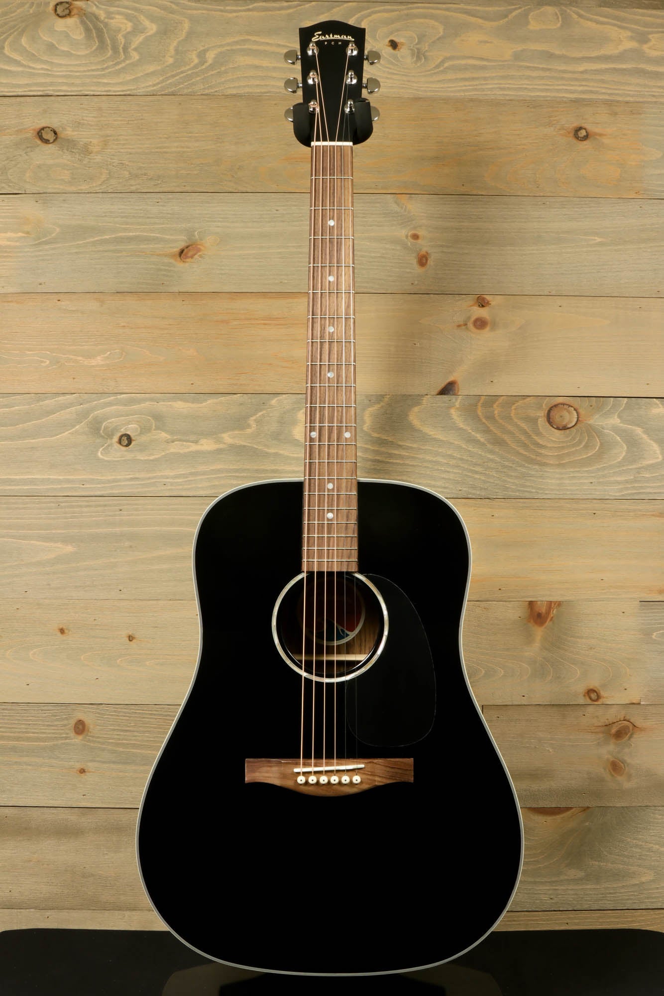 Eastman PCH2-D-BK acoustic guitar with black finish and natural wood accents