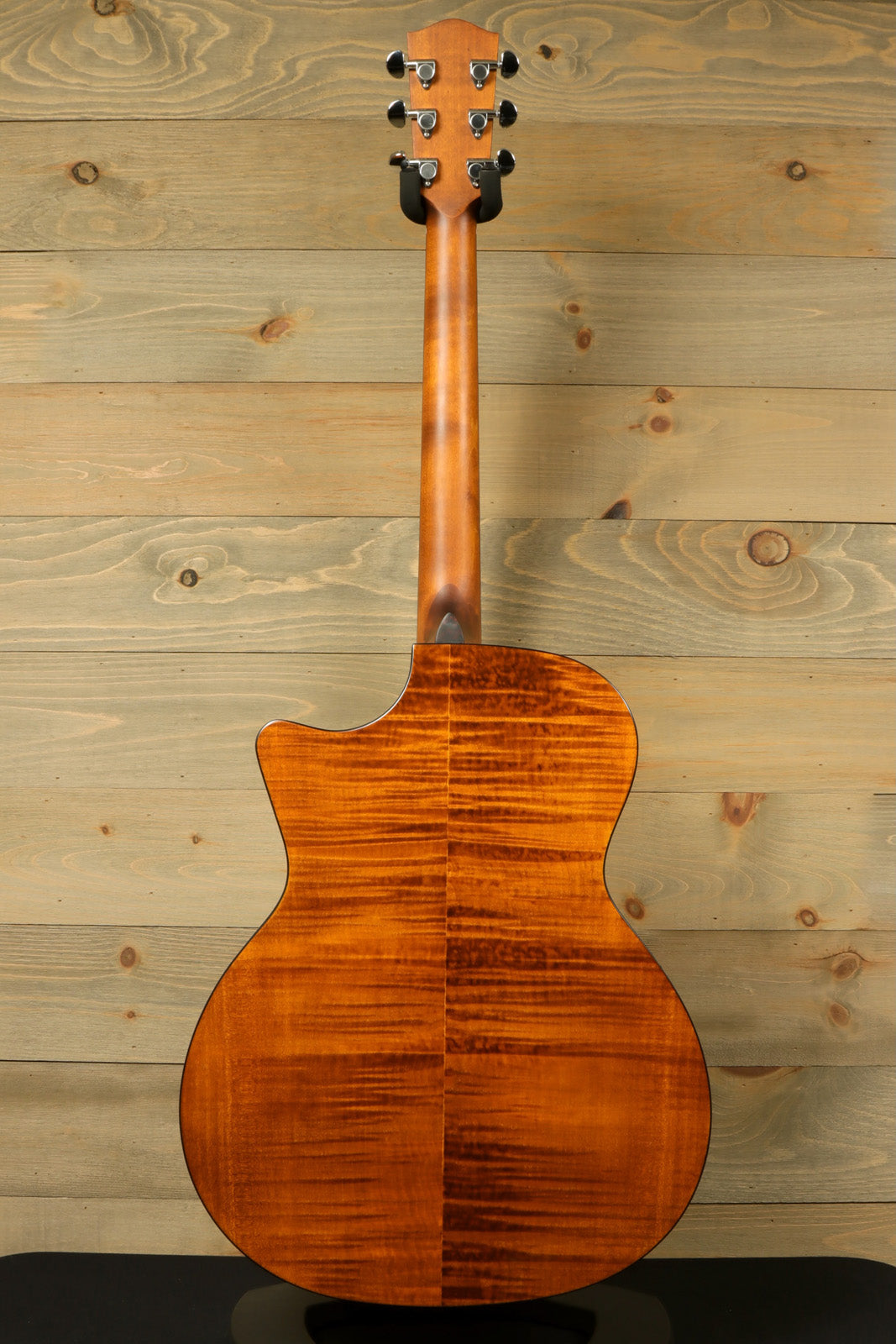 Eastman PCH3-GACE Amberburst Acoustic Guitar, back view showcasing the beautiful wood grain finish 