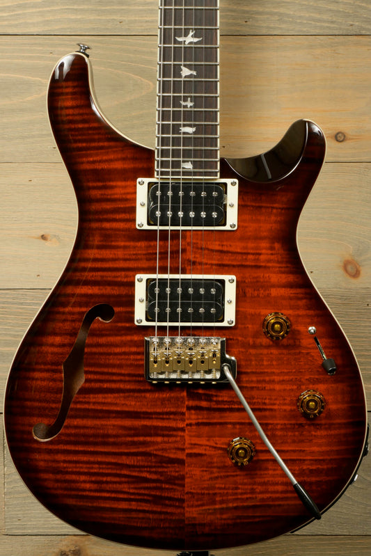 PRS SE Custom 24 Semi-Hollow Piezo Orange Tiger Smokeburst