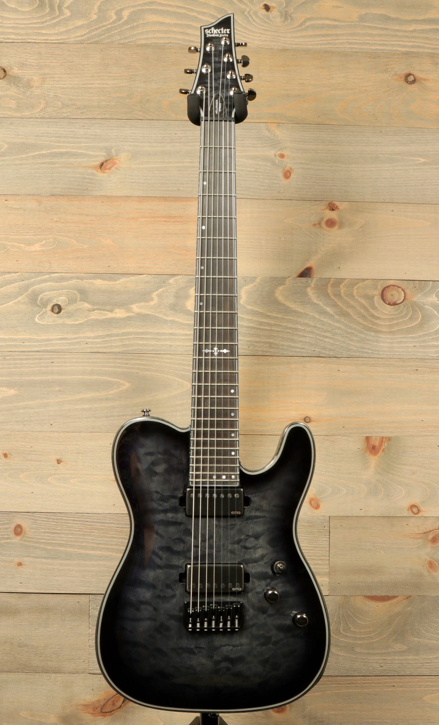 Schecter Guitar Research Hellraiser Hybrid PT-7 Electric Guitar Transparent Black