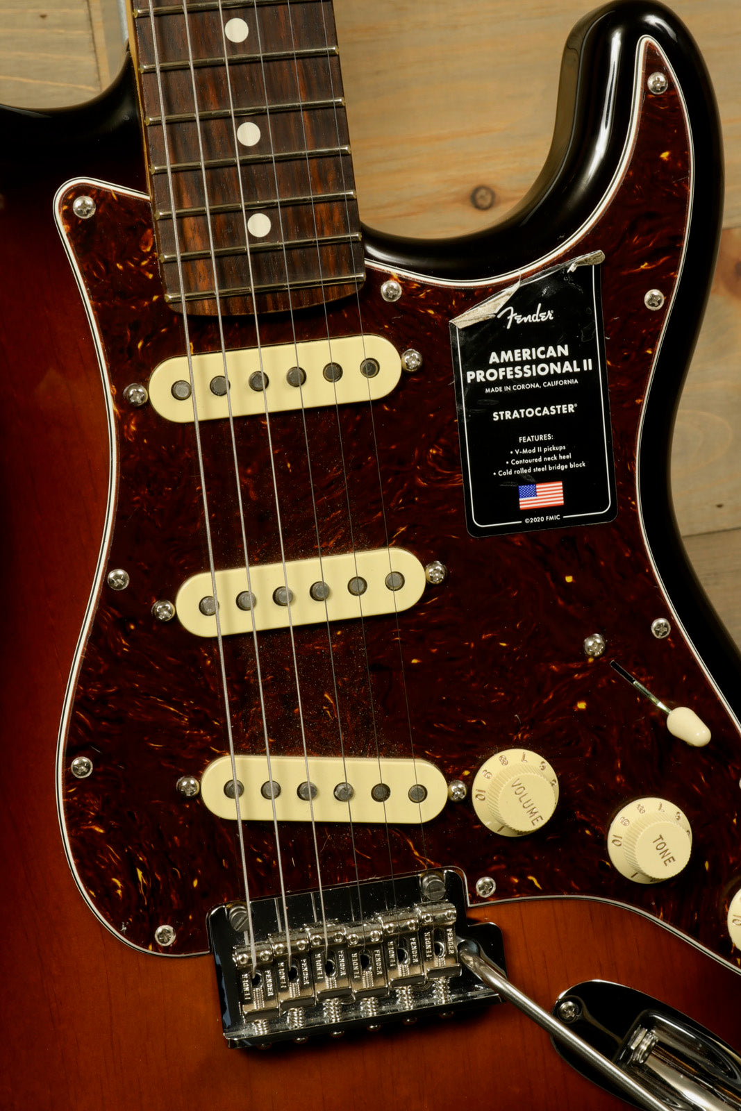 Fender American Professional II Stratocaster with Hardshell Case showcasing its body and pickups