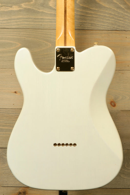 Fender Limited Edition Select Light Ash Telecaster, white finish, back view highlighting neck and hardware