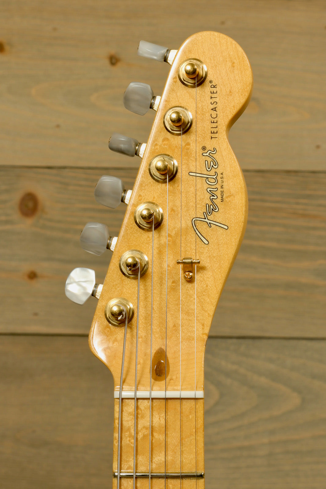 Fender Limited Edition Select Light Ash Telecaster, natural finish, headstock view