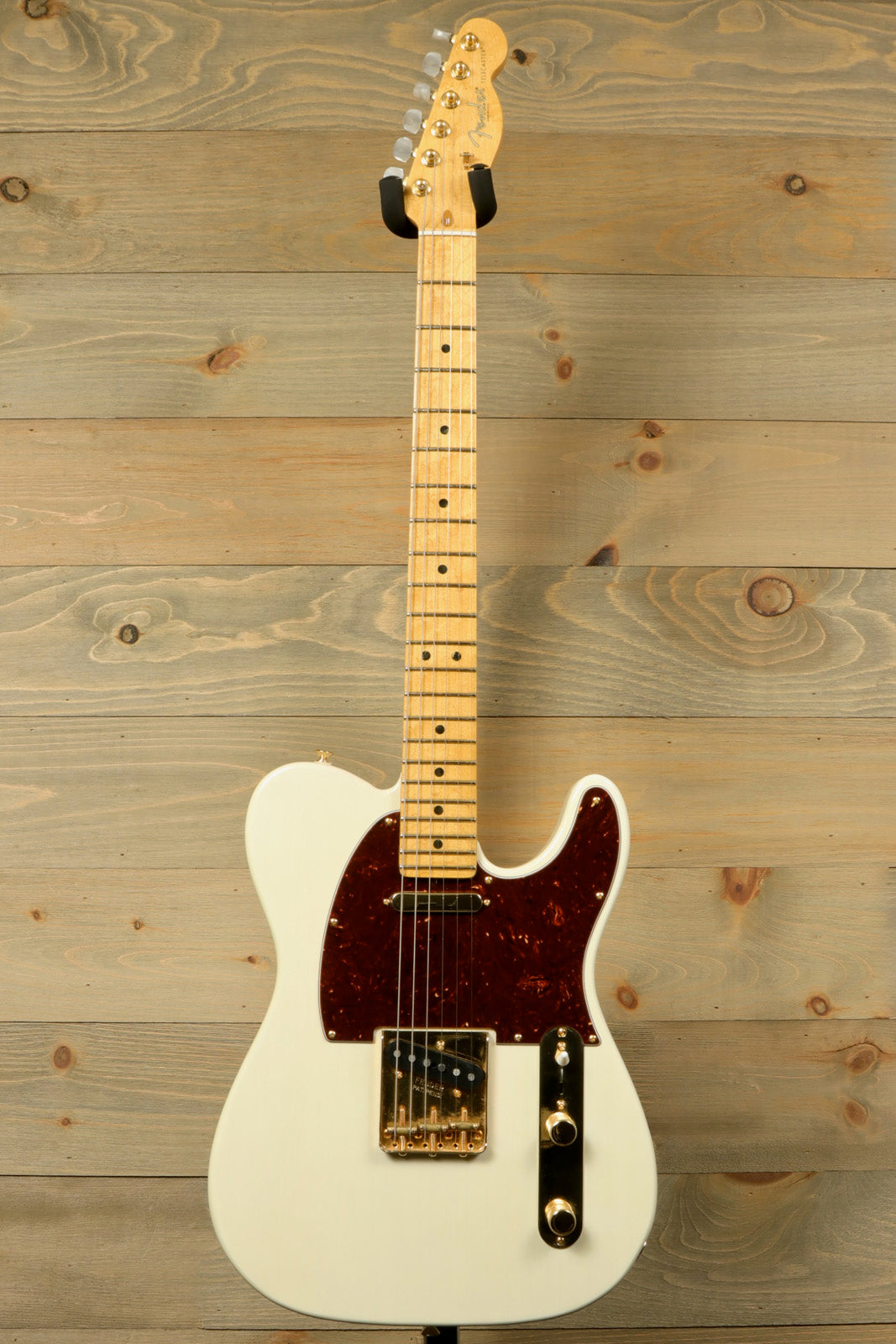 Fender Limited Edition Select Light Ash Telecaster in White with Rosewood Pickguard, front view