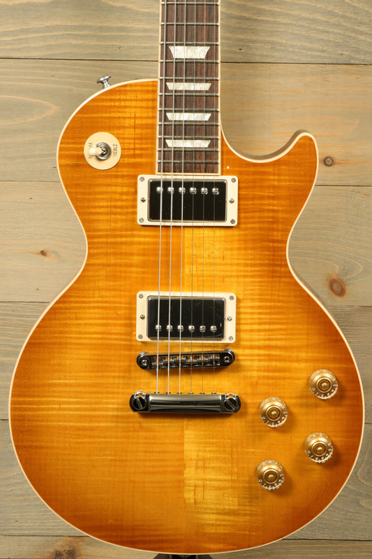 Used 2016 Gibson Les Paul Traditional Plus electric guitar with a stunning flame maple top