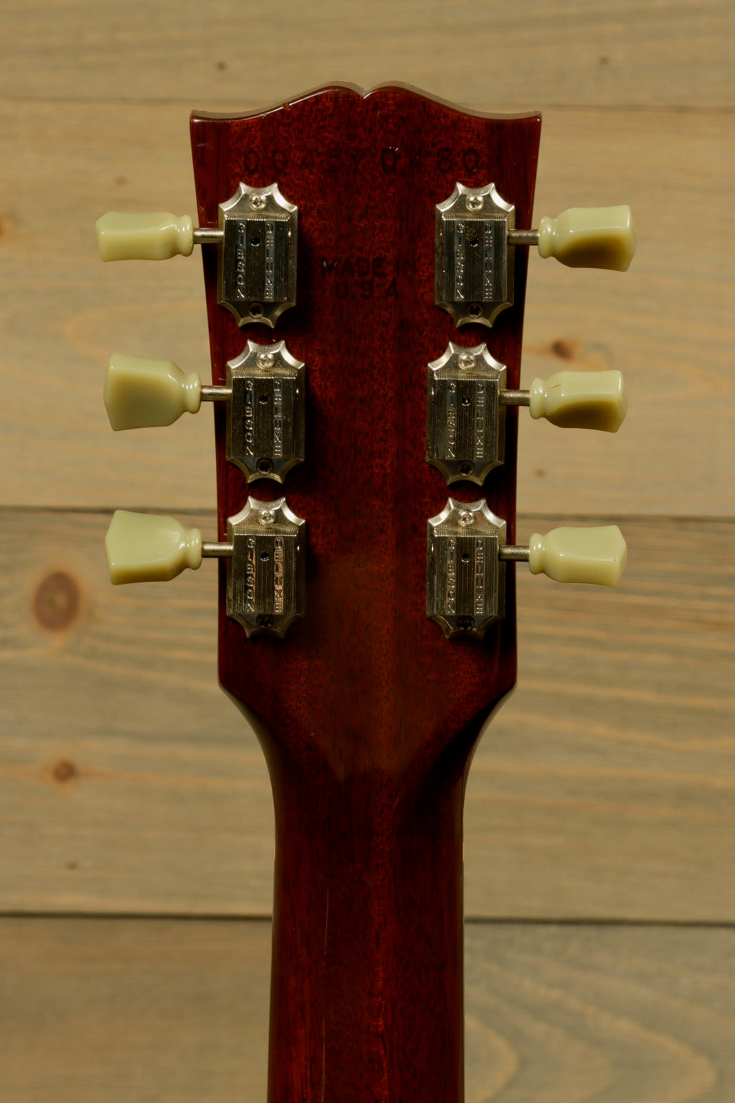 Gibson SG Special electric guitar, cherry finish, back view showing tuning pegs