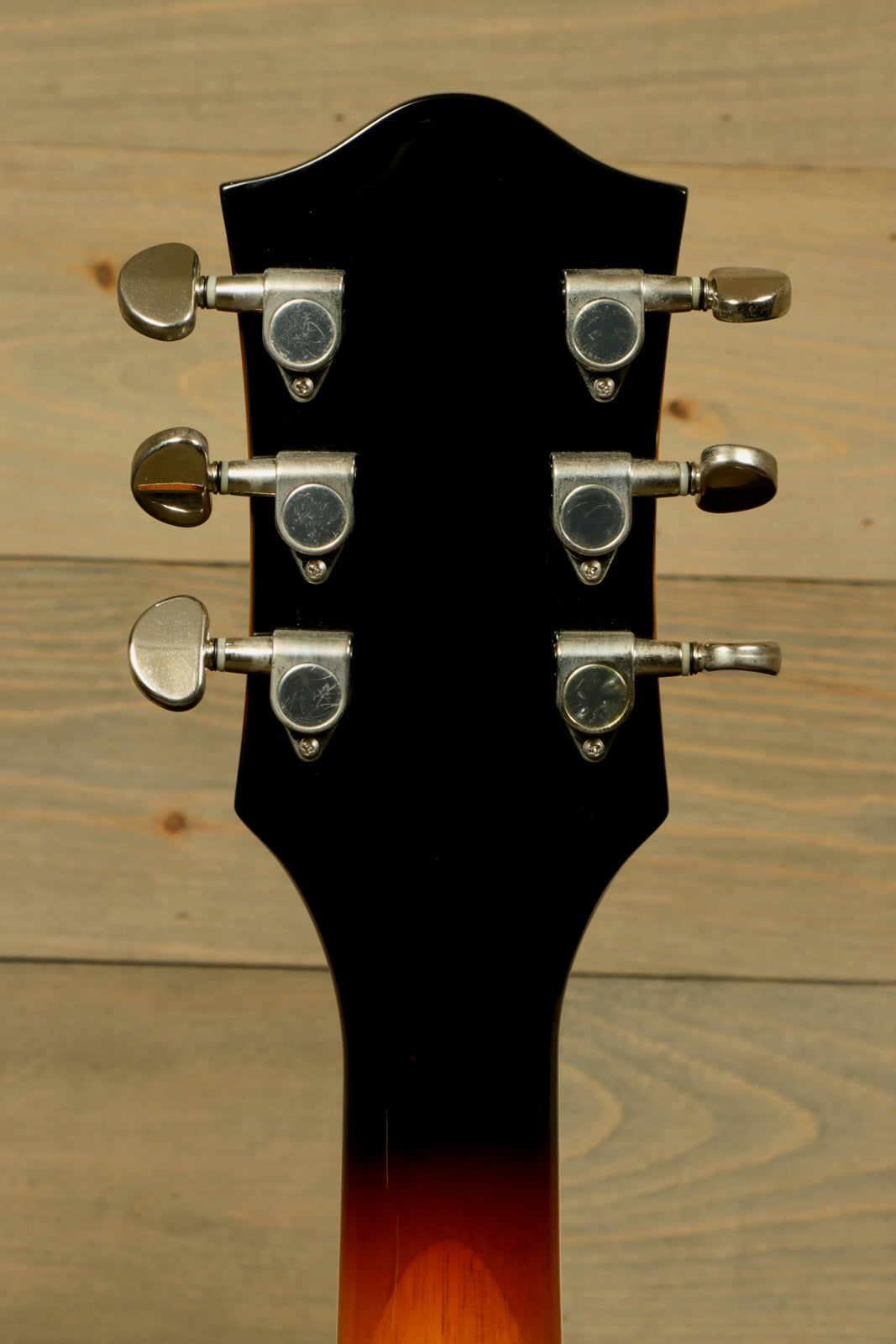 Back view of Gretsch G2420ABB with Hardshell Case (USED) showcasing tuning pegs and neck design