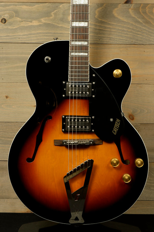 Gretsch G2420ABB with Hardshell Case (USED) featuring a sunburst finish and vintage style details