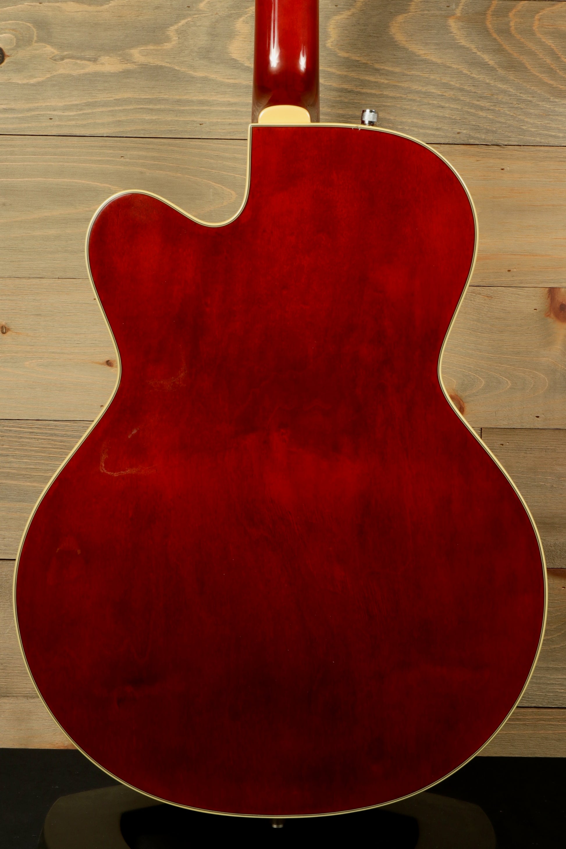 Gretsch G5420T Korea hollow body electric guitar in cherry red, back view