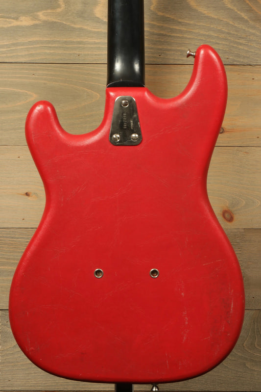 Hagstrom Vintage I electric guitar with a striking red finish, back view