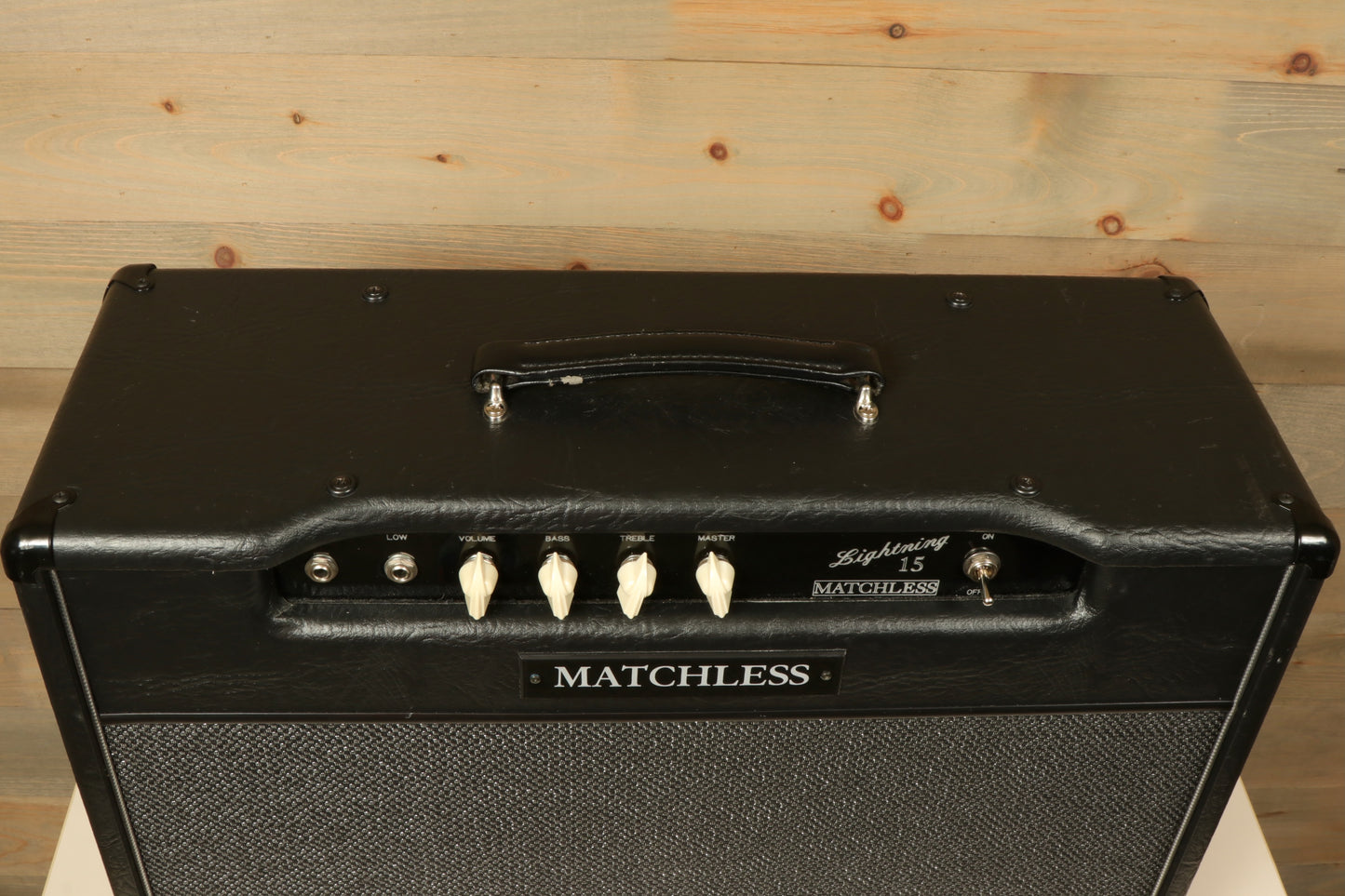 Matchless Lightning 15 Combo - Widebody - 1x12 - USED, top view showing controls and handle