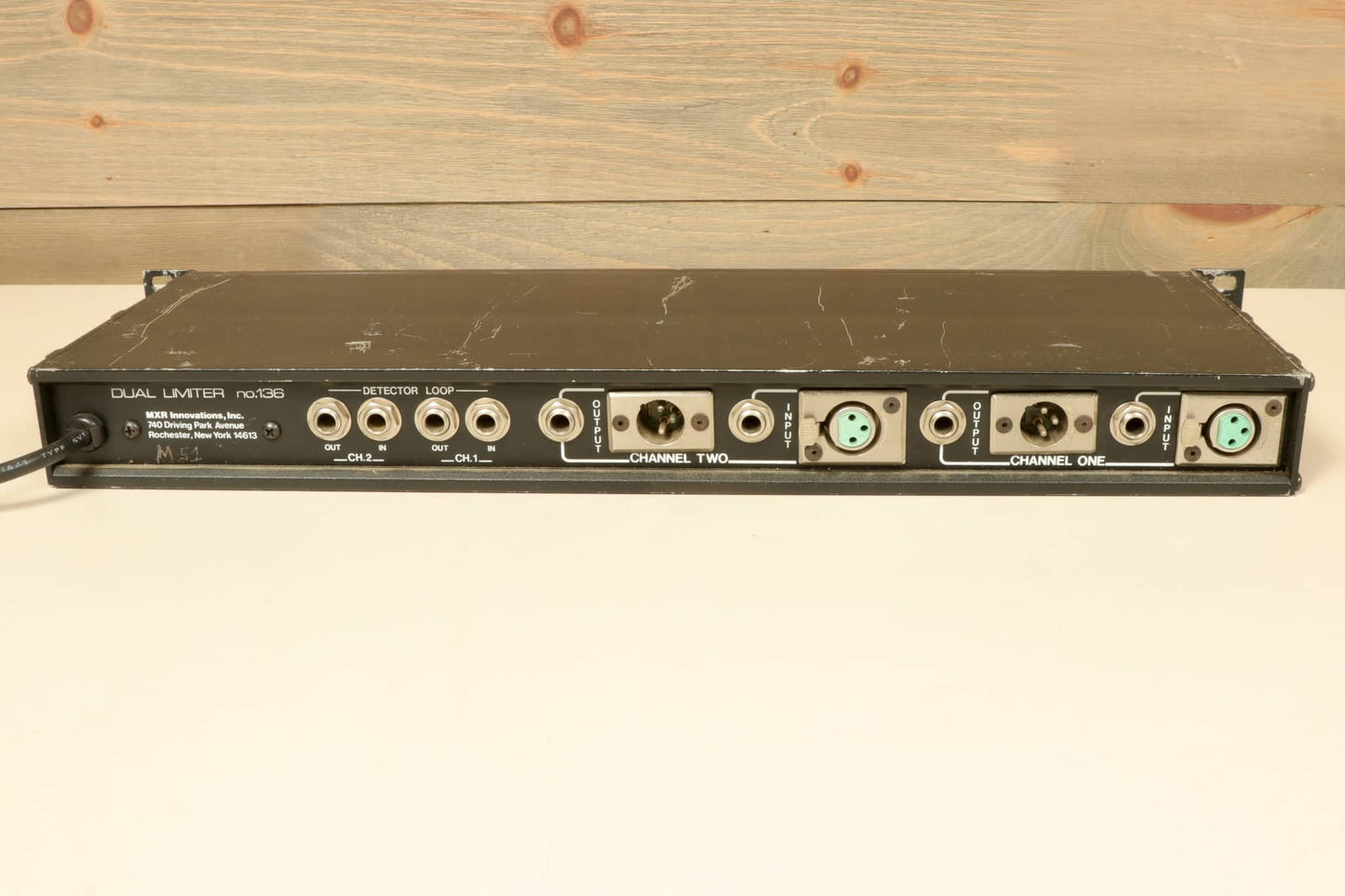 MXR Dual Line Mixer with black finish, rear view showcasing inputs and outputs